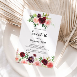 ブルゴーニュ春フローラスウィート16バースデーパーティー 招待状