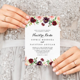 ブルゴーニュ春フローラヌエストラボダ結婚ズ 招待状