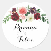 ブルゴーニュ春結婚フローラ封筒用シール ラウンドシール (正面)