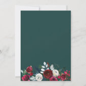 ブルゴーニュ松グリーン冬フローラブライダルシャワー 招待状 (裏面)