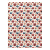 ブルゴーニュ桃とブルーポピー テーブルクロス (正面)