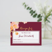 ブルゴーニュ桃フローラ花嫁はレシピカード ポストカード (スタンド正面)