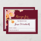 ブルゴーニュ桃フローラ花嫁はレシピカード ポストカード (正面/裏面)