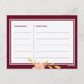 ブルゴーニュ桃フローラ花嫁はレシピカード ポストカード (裏面)