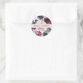 ブルゴーニュ梅紫フローラ水色結婚の ラウンドシール (バッグ)