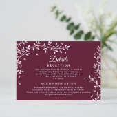 ブルゴーニュ植物学結婚詳細カード 招待状 (スタンド正面)