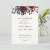 ブルゴーニュ水の色結婚のリハーサルディナー 招待状 (スタンド正面)