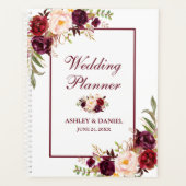 ブルゴーニュ水カラーフローラ結婚金ゴールド プランナー手帳 (正面)