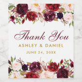 ブルゴーニュ水カラーフローラ結婚金ゴールド ワインラベル (シングルラベル)