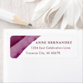 ブルゴーニュ水カラーモダン差出人住所ラベル ラベル (インサイチュ)