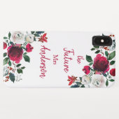 ブルゴーニュ水彩バラフローラ未来のミセス Case-Mate iPhoneケース (裏面(横))