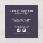 ブルゴーニュ水彩フィグ&フラワーリースタイポグラフィ スクエア名刺 (裏面)