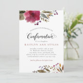 ブルゴーニュ水彩フラワーガール確認 招待状 (スタンド正面)