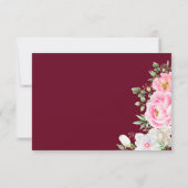 ブルゴーニュ水彩フローラエレガント結婚式 出欠カード (裏面)