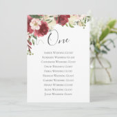 ブルゴーニュ水彩フローラテーブル1枚シーティングカード (スタンド正面)