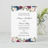 ブルゴーニュ水彩フローラデザイン結婚ズ・インビタット 招待状 (スタンド正面)