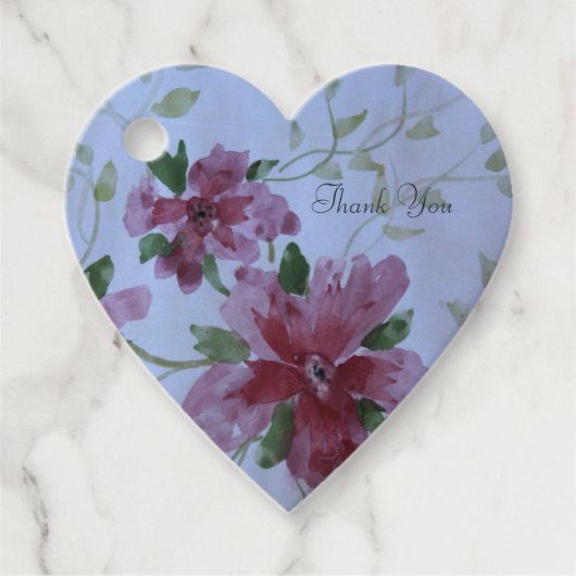 ブルゴーニュ水彩フローラハート フェイバータグ (正面)