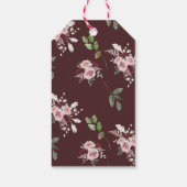 ブルゴーニュ水彩フローラブライダルシャワーありがとう ギフトタグ (裏面)