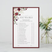 ブルゴーニュ水彩フローラブライダルシャワーゲーム (スタンド正面)