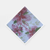 ブルゴーニュ水彩フローラルパターン スタンダードランチョンナプキン (角)