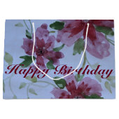 ブルゴーニュ水彩フローラルパターン ラージペーパーバッグ (正面)