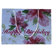 ブルゴーニュ水彩フローラルパターン ラージペーパーバッグ (裏面)