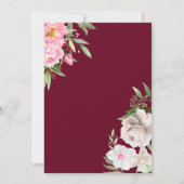 ブルゴーニュ水彩フローラ牡丹エレガントな結婚式 招待状 (裏面)