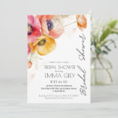 ブルゴーニュ水彩フローラ素朴ブライダルシャワー 招待状 (スタンド正面)