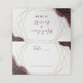 ブルゴーニュ水彩幾何テーブル番号 プレイスカード (外部開封)