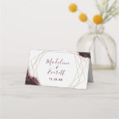 ブルゴーニュ水彩幾何テーブル番号 プレイスカード (裏面)