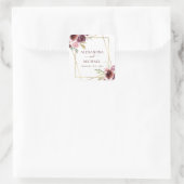 ブルゴーニュ水彩幾何学模様結婚フローラ スクエアシール (バッグ)