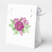 ブルゴーニュ水彩牡丹パーソナライズされたお願い箱 フェイバーボックス (裏面サイド)