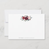 ブルゴーニュ水彩素朴なボホフローラ感謝していユー サンキューカード (裏面)