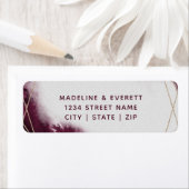 ブルゴーニュ水彩額縁結婚差出人住所 ラベル (インサイチュ)