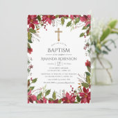 ブルゴーニュ水色フローラバプテスマまたは《キリスト教》洗礼式や命名式 招待状 (スタンド正面)