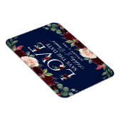 ブルゴーニュ水色フローララブブルー日付を保存 マグネット (右側)