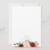 ブルゴーニュ水色フローラ結婚ズ 招待状 (裏面)