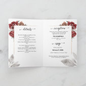 ブルゴーニュ水色フローラ結婚ズ 招待状 (内部)