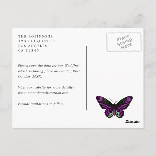 ブルゴーニュ海軍と赤面ピンクの結婚式の日付を保存 ポストカード (裏面)