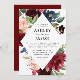 ブルゴーニュ海軍と赤面フローラジオメト結婚リ 招待状