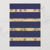 ブルゴーニュ海軍と金ゴールド結婚ズインフォメーションゲスト エンクロージャーカード (裏面)