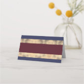 ブルゴーニュ海軍と金ゴールド結婚フローラ プレイスカード (裏面)