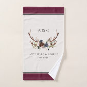 ブルゴーニュ海軍のスタウカラーフローラ エレガント バスタオルセット (ハンドタオル)