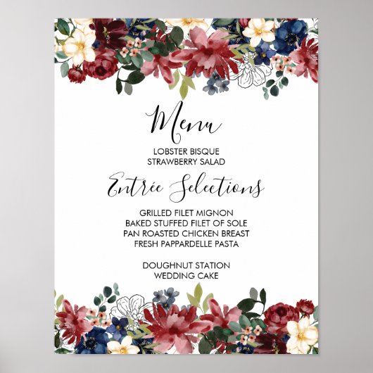 ブルゴーニュ海軍のメニューサイン ポスター (正面)