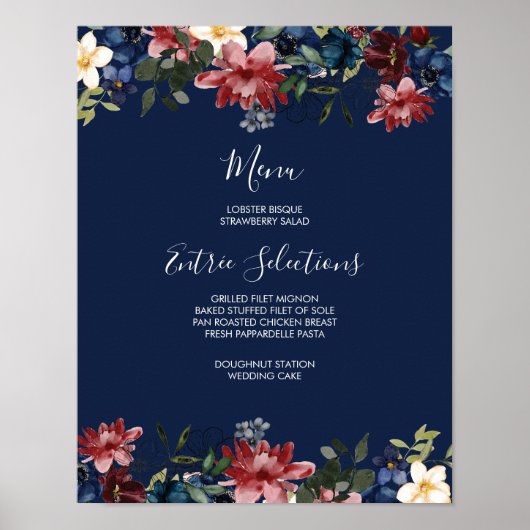 ブルゴーニュ海軍のメニューサイン ポスター (正面)