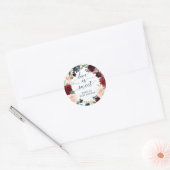 ブルゴーニュ海軍の愛は甘い赤ちゃんシャワーの好意 ラウンドシール (封筒)