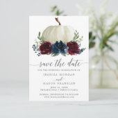 ブルゴーニュ海軍カボチャ日付を保存 招待状 (スタンド正面)