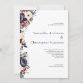 ブルゴーニュ海軍クリームフローラウォーター結婚カラー 招待状 (正面)