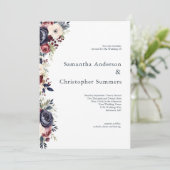 ブルゴーニュ海軍クリームフローラウォーター結婚カラー 招待状 (スタンド正面)