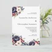 ブルゴーニュ海軍クリームフローラウォーター結婚カラー 招待状 (スタンド正面)